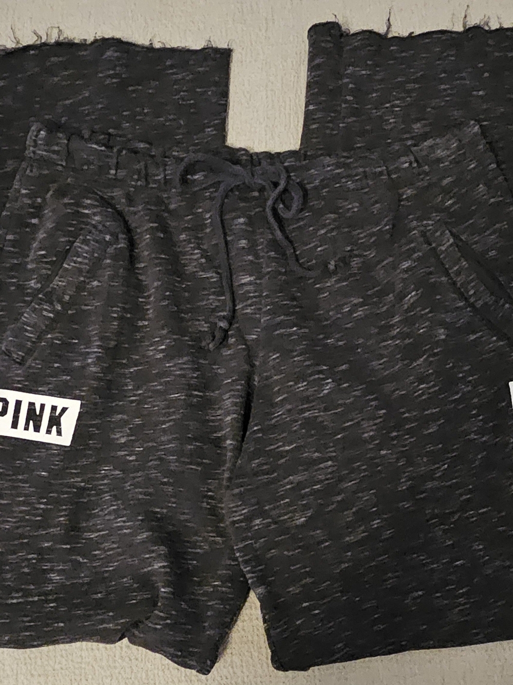 PINK Sweat Pants in Heathered Gray With Raw Hem